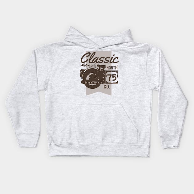 Classic Motorcycle Vintage | Timeless Biker Kids Hoodie by medabdallahh8